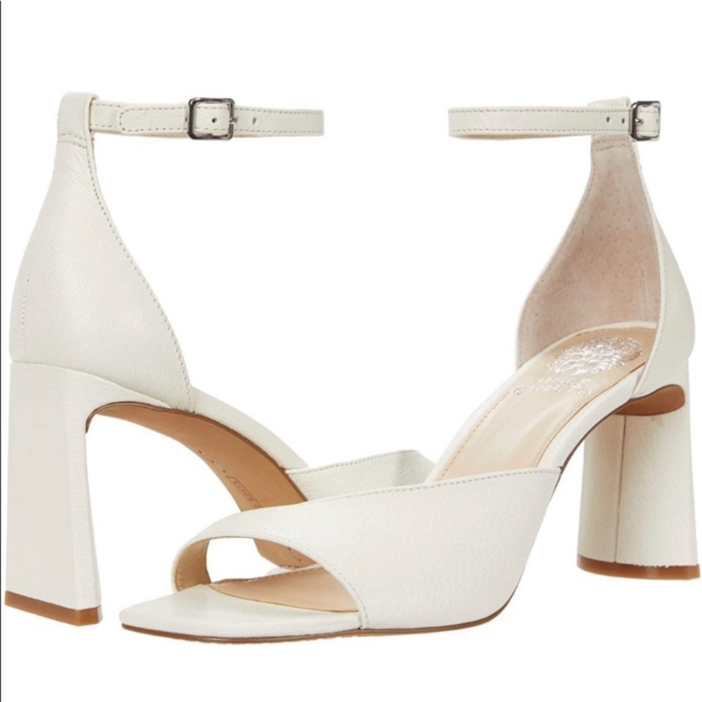 Vince Camuto Madilin Square Toe Leather Dress Sandals  Size 10